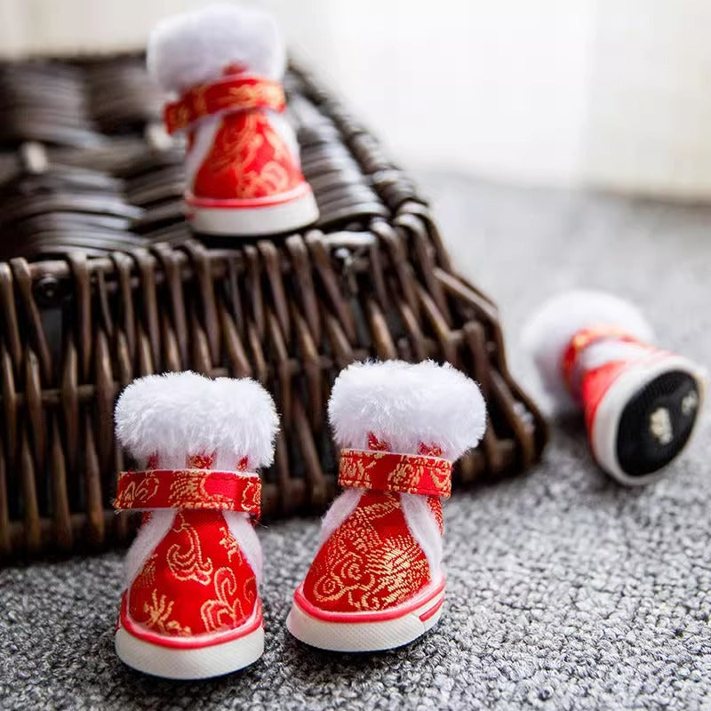 Dog Boots Winter Shoes For Small Dogs - Warm All-Season canrusupet