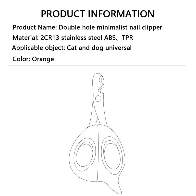 Novice Only Double Hole Nail Clippers For Cats Dogs canrusupet