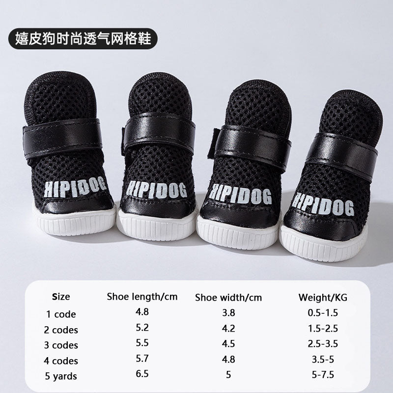 Cow Tendon Sole Mesh Breathable Dog Shoes For Small Dogs canrusupet