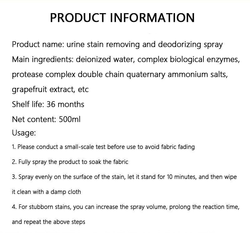 Pet Urine Deodorant Spray | Stain & Odor Eliminator canrusupet