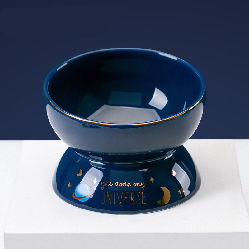 Starry Sky Ceramic Dog Bowl - Pet Feeding & Water Bowl canrusupet