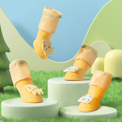 Gaobang Design Silicone Material Rain Boots For Small Dogs canrusupet