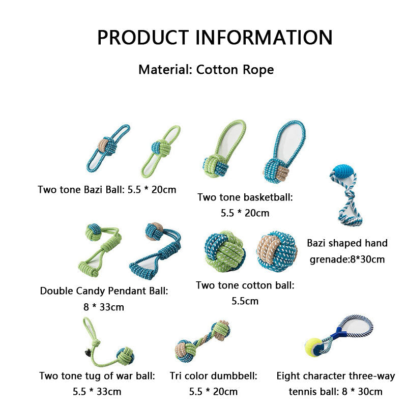 Teeth Grinding Knot Style Ball Style Dog Toys canrusupet