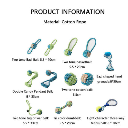 Teeth Grinding Knot Style Ball Style Dog Toys canrusupet