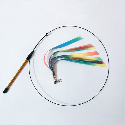 Chew-Proof Kitten Cat Toys - Replaceable Feather Teaser canrusupet