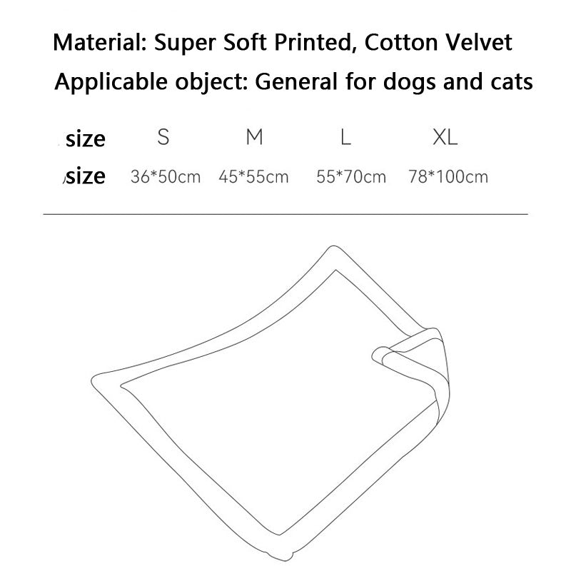 Thickened Lamb Wool Cartoon Style Dog Blanket For Pet canrusupet