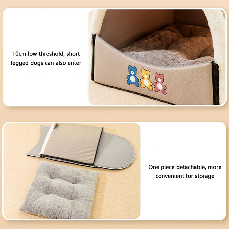 Little Bear Style Semi-closed Mongolian Yurts Dog Kennel canrusupet