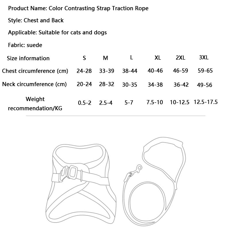 Chest And Back Styles Dog Leash With Reflective Strip canrusupet