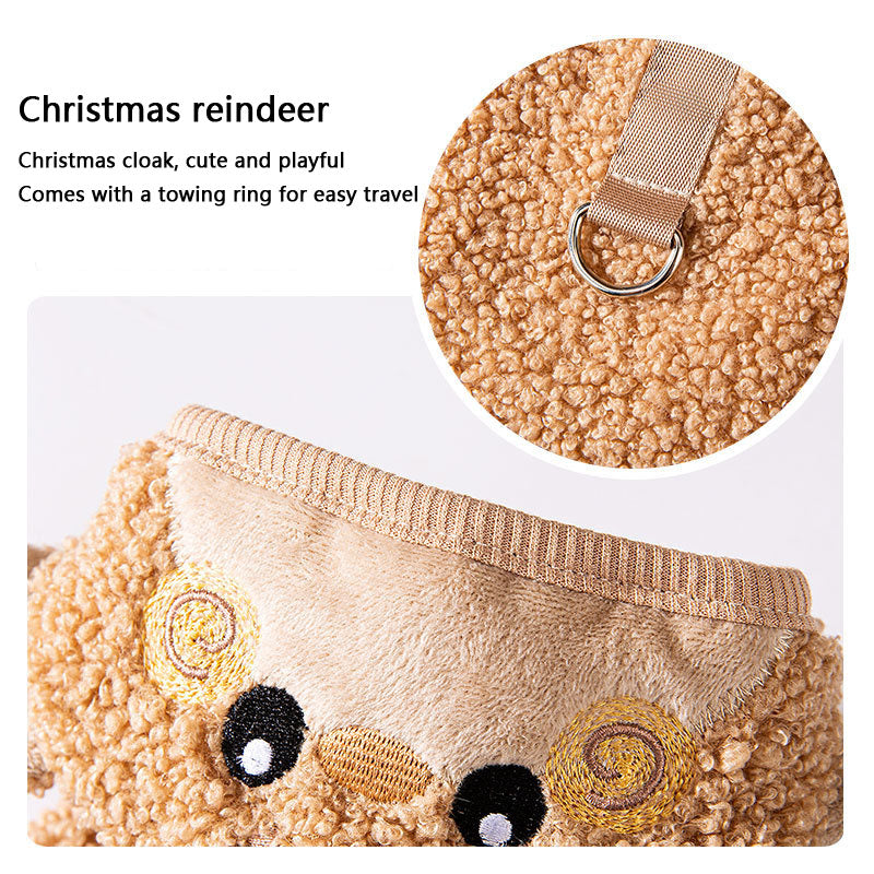 Christmas Dog Clothes: Winter Reindeer Cape Coats For Dogs canrusupet