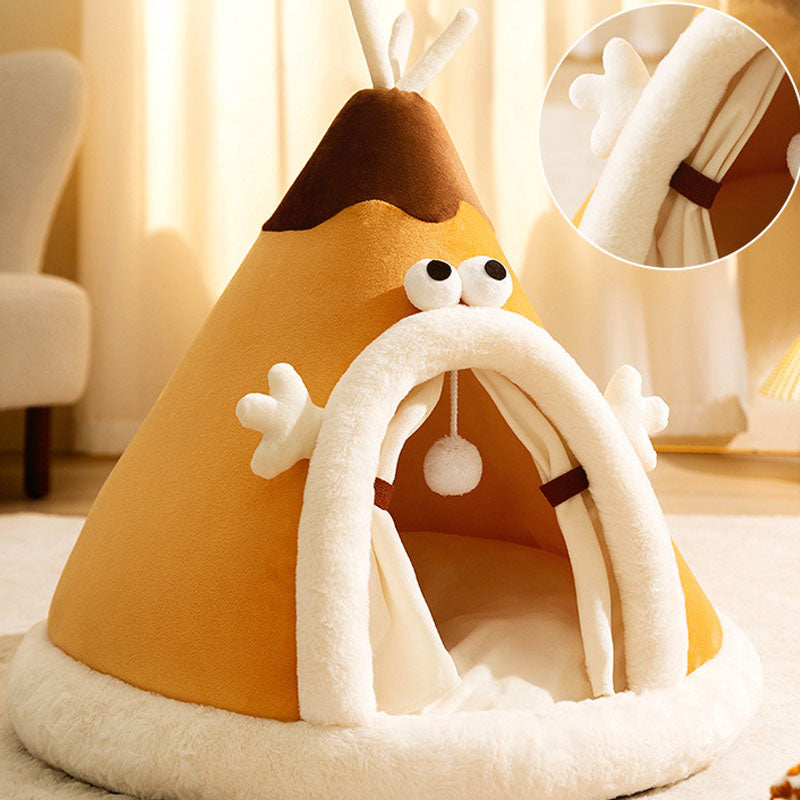 Triangle Shape Tent Style Cat House For Cats Small Dogs canrusupet