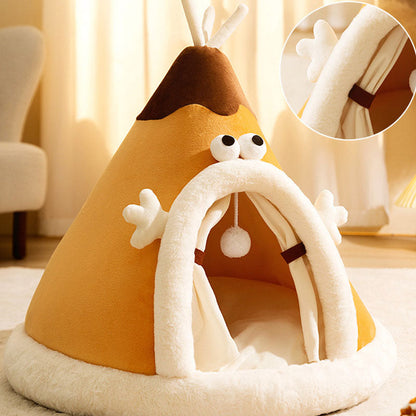 Triangle Shape Tent Style Cat House For Cats Small Dogs canrusupet