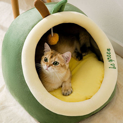 Cute Style Warm Semi-closed Cat Bed For Small Dog And Cat