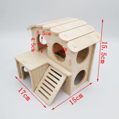 Hamster Solid Wood Little House - canrusupet