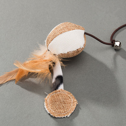 Interactive Cat Toys: Wooden Teaser Wand & Mouse Shape Toy canrusupet