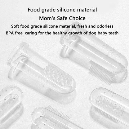 Silicone Rubber Finger Cuff Style Dog Toothbrush canrusupet