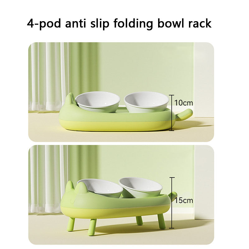Elevated Ceramic Dog Bowl -  Anti-Tip & Neck Support Design canrusupet