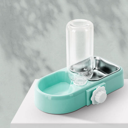 Stainless Dog Bowl & Cat Water Bowl Cage-Mounted 2-in-1 canrusupet