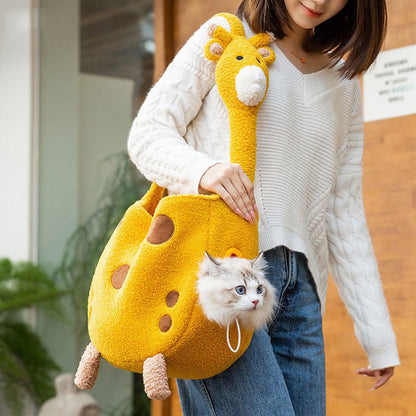 Giraffe Shape Messenger Bag For Small Dogs Cats canrusupet
