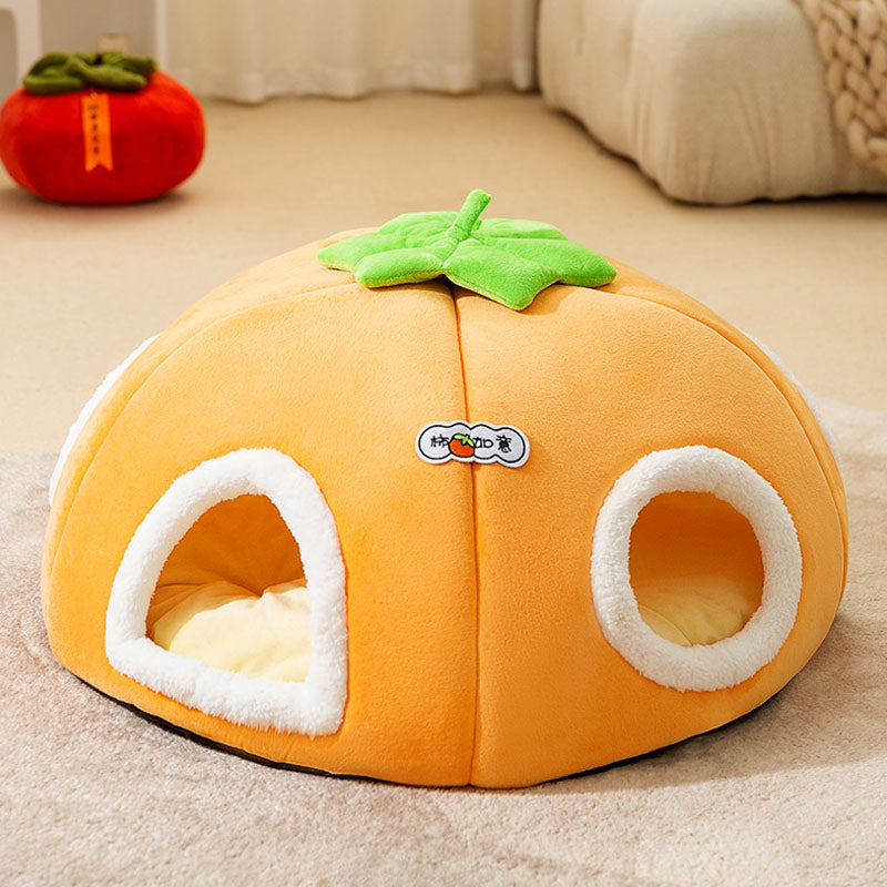 Persimmon Ruyi Style Multiple Openings Cat Bed canrusupet