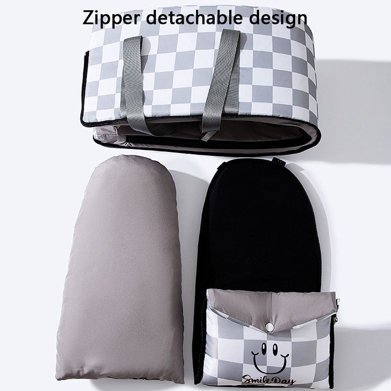 Dog Car Seat Plaid Travel Bed, Portable Pet Carrier For Cars canrusupet