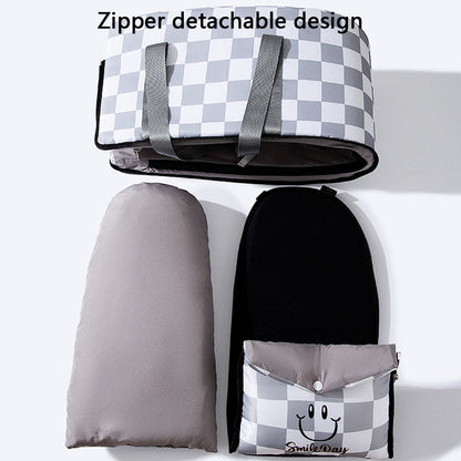 Dog Car Seat Plaid Travel Bed, Portable Pet Carrier For Cars canrusupet