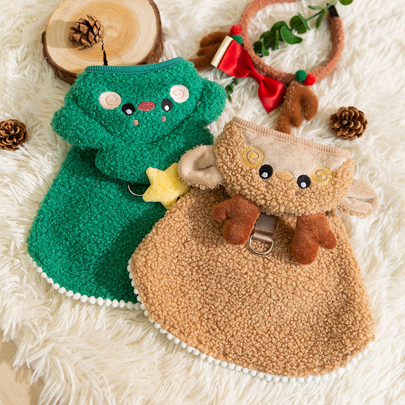 Christmas Dog Clothes: Winter Reindeer Cape Coats For Dogs canrusupet