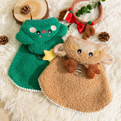 Christmas Dog Clothes: Winter Reindeer Cape Coats For Dogs canrusupet