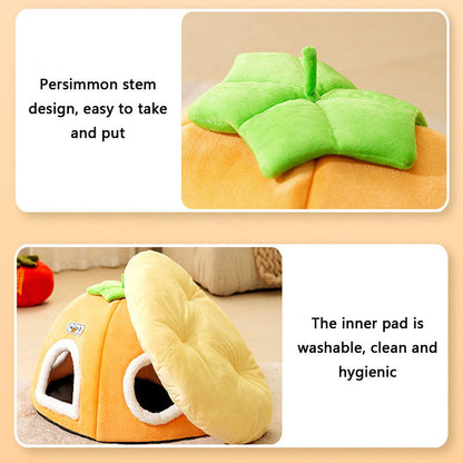 Persimmon Ruyi Style Multiple Openings Cat Bed canrusupet