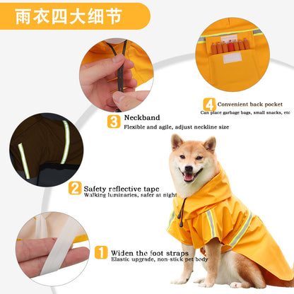 Pet Raincoat Cloak Reflection - canrusupet