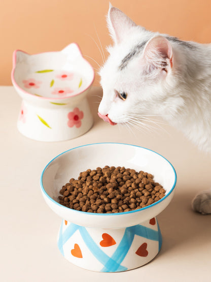 Ceramic Cat Bowl Pet Food Bowl Pet Feeding Bowl Suitable For Cats and Small Dogs - canrusupet