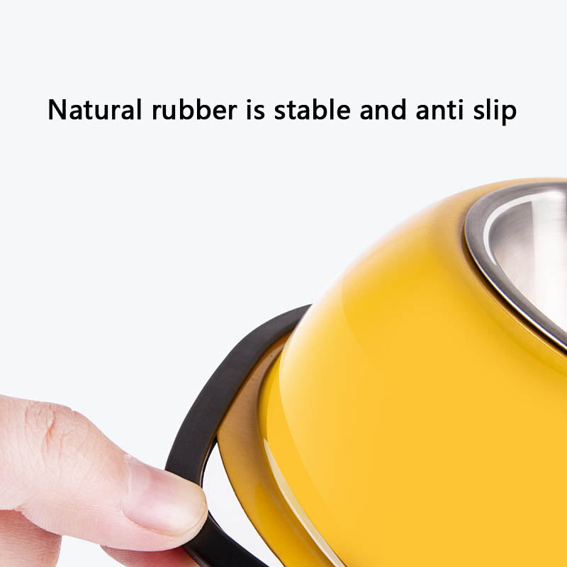 Cartoon Double Bowl Style Stainless Steel Dog Bowl For Pet canrusupet