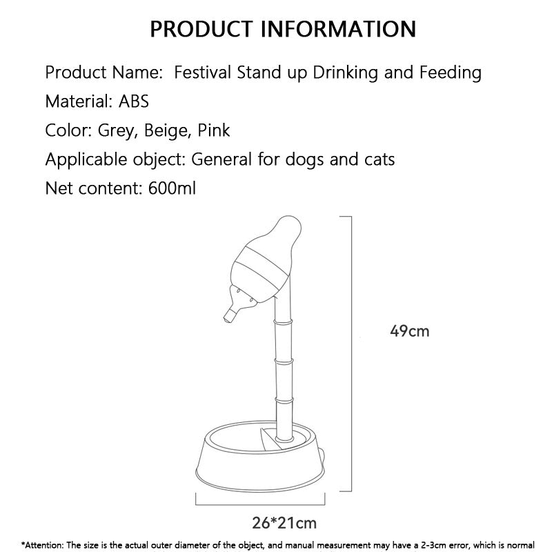 Adjustable Dog Bowl & Water Fountain - Anti-Tip Feeder For Pets canrusupet