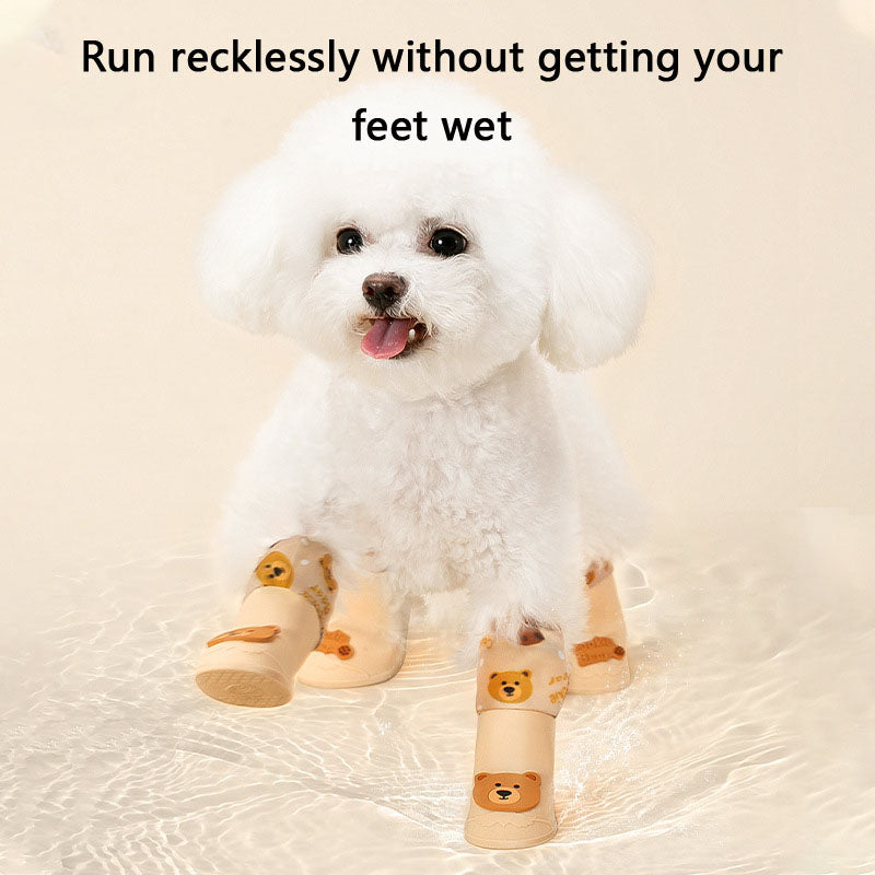 Dog Rain Boots: Waterproof Silicone High-Cuff For Small Dogs canrusupet