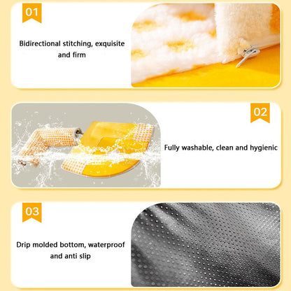 Cat Paw Pattern Sector Tunnel Style Thickening Cat Bed canrusupet