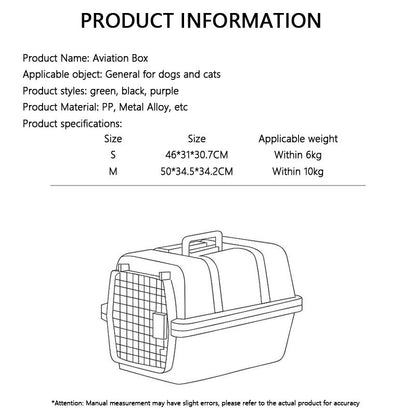 Outdoors Pet Carrier For Cats & Dogs - Portable Travel Crate canrusupet