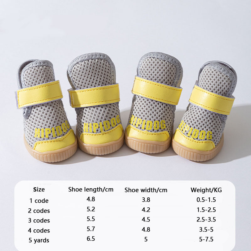 Cow Tendon Sole Mesh Breathable Dog Shoes For Small Dogs canrusupet