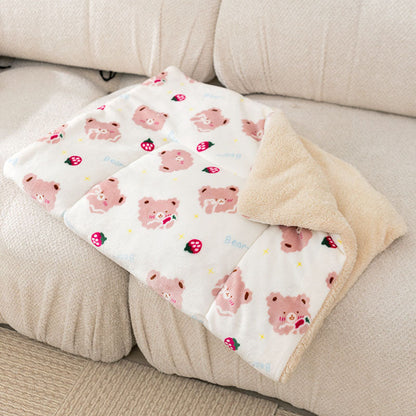 Cartoon Style Flannel Dog Blanket For Dogs Cats canrusupet