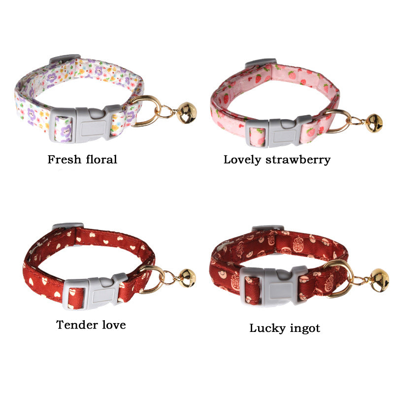 Bell Collar Little Floral Print Puppy - canrusupet