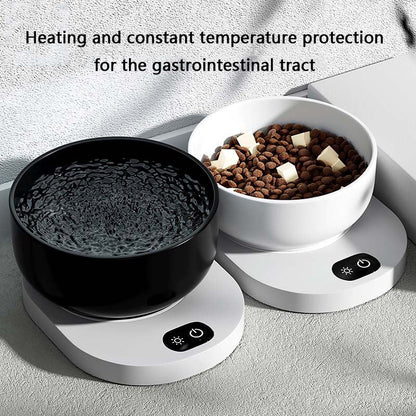 Heated Ceramic Dog Bowl - Adjustable Temp Control Pet Bowl canrusupet