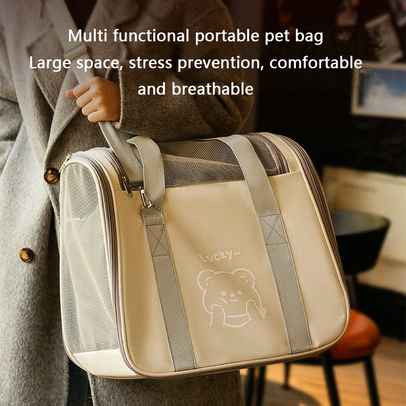 Large 4-Season Pet Carrier Bag For Dogs - Mesh Window Tote canrusupet