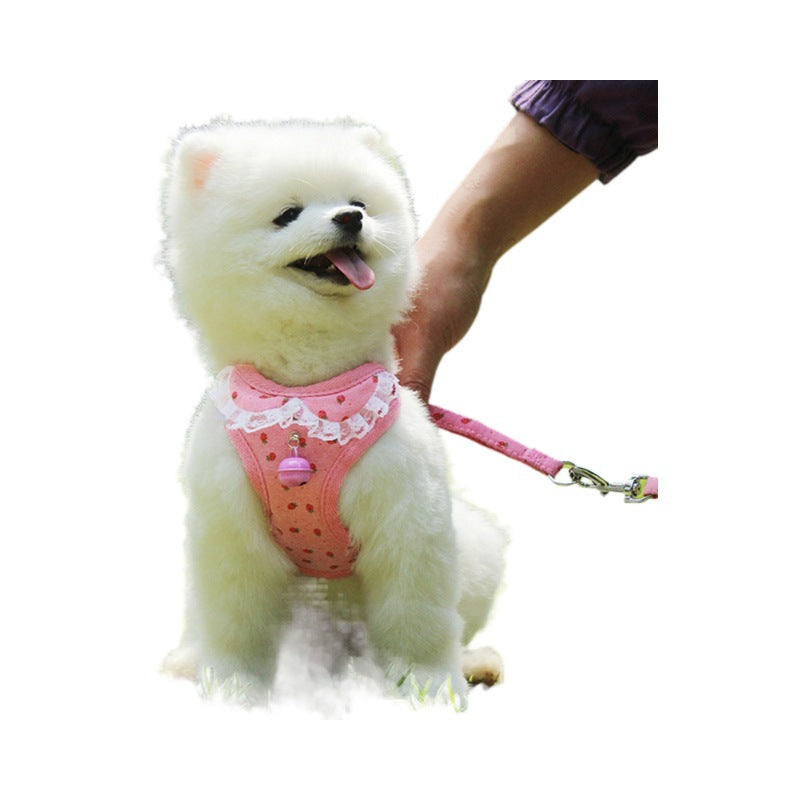 Pet Leash Bell Pet Vest Breathable Cat And Dog Chest Straps Pet Chest Straps - canrusupet