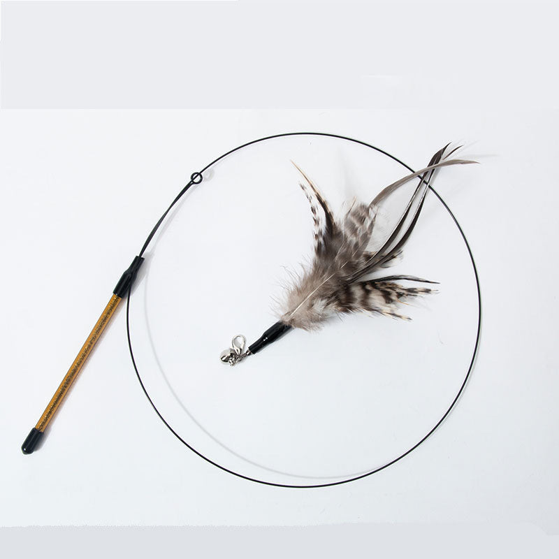 Chew-Proof Kitten Cat Toys - Replaceable Feather Teaser canrusupet