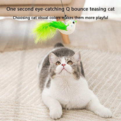 Chew-Proof Kitten Cat Toys - Replaceable Feather Teaser canrusupet