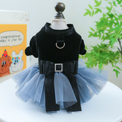 Dog Or Cat Clothes Black Shadow Bridal Gown - canrusupet