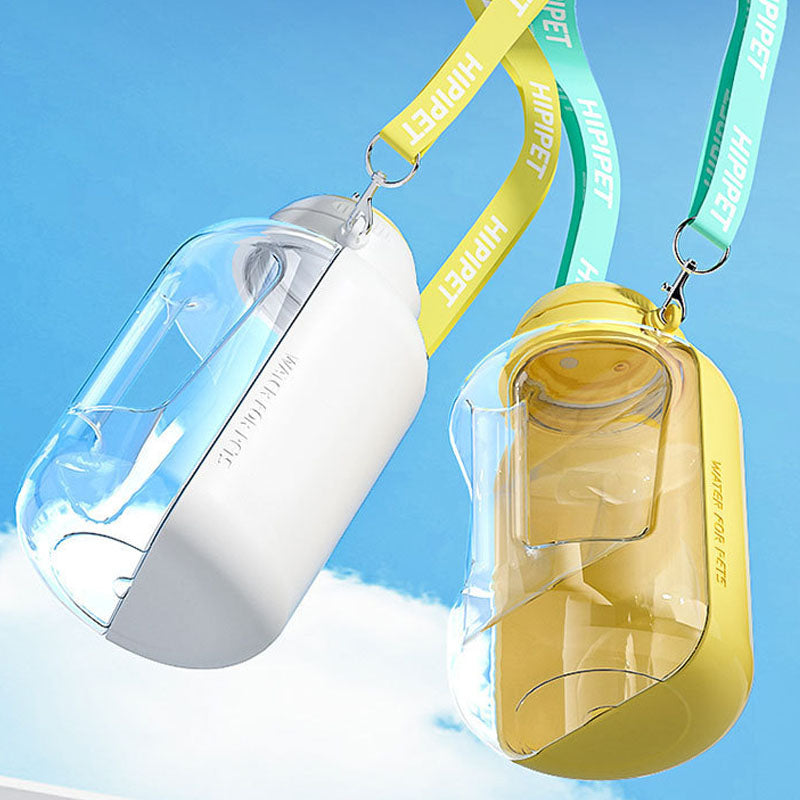 Dog Water Bottle With Food Storage - Portable Travel Cup canrusupet