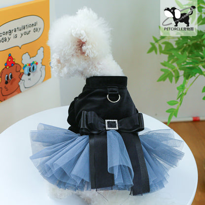 Dog Or Cat Clothes Black Shadow Bridal Gown - canrusupet