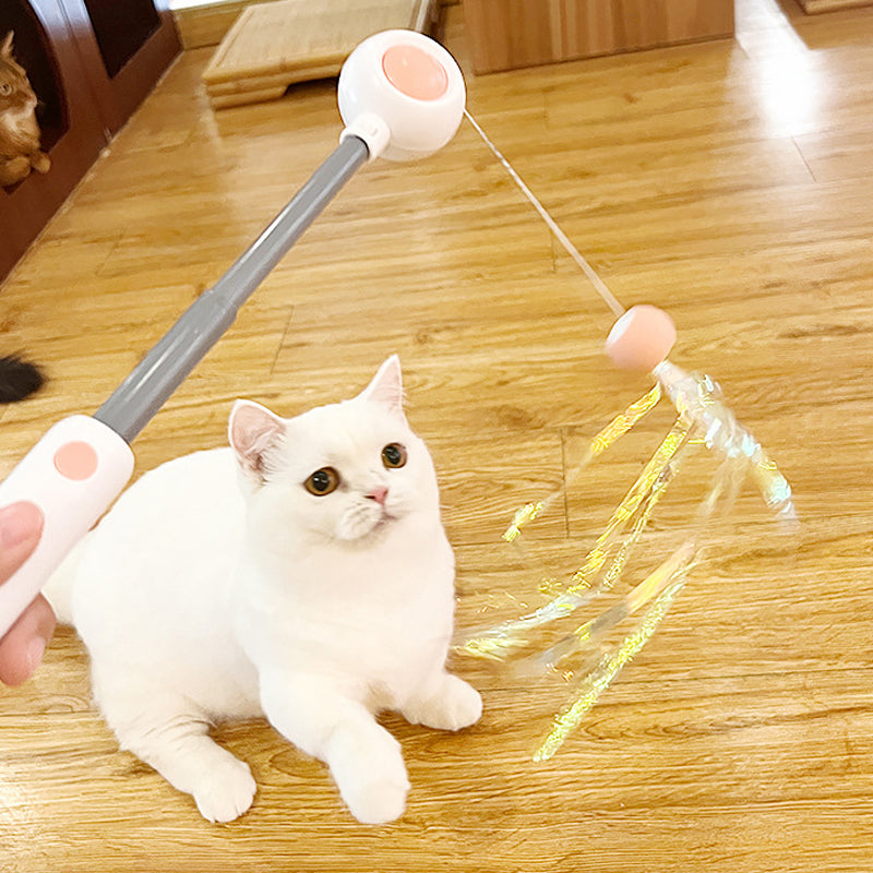 Interactive Cat Toy Cat Stick Toy for Kitten Playing Teaser Wand Toy Pet Cats Supplies - canrusupet