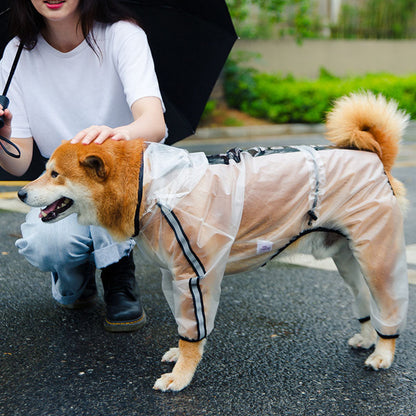 Dog Raincoat 4-Leg Waterproof Reflective For Small Dogs canrusupet