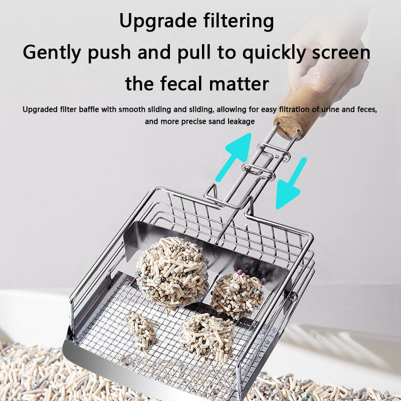 Stainless Steel Cat Litter Scoop - Fine Mesh For Bentonite canrusupet