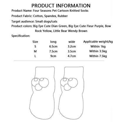 Non-slip Knitted Cotton Socks Of Dogs Cats canrusupet